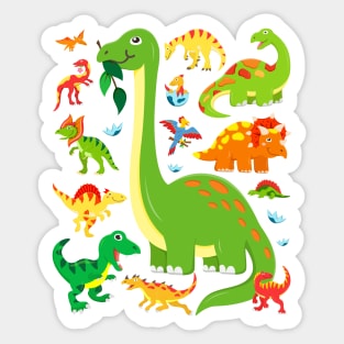 Dinosaurs Spinosaurus Velociraptor Brachiosaurus Allosaurus T-Rex Dino Sticker